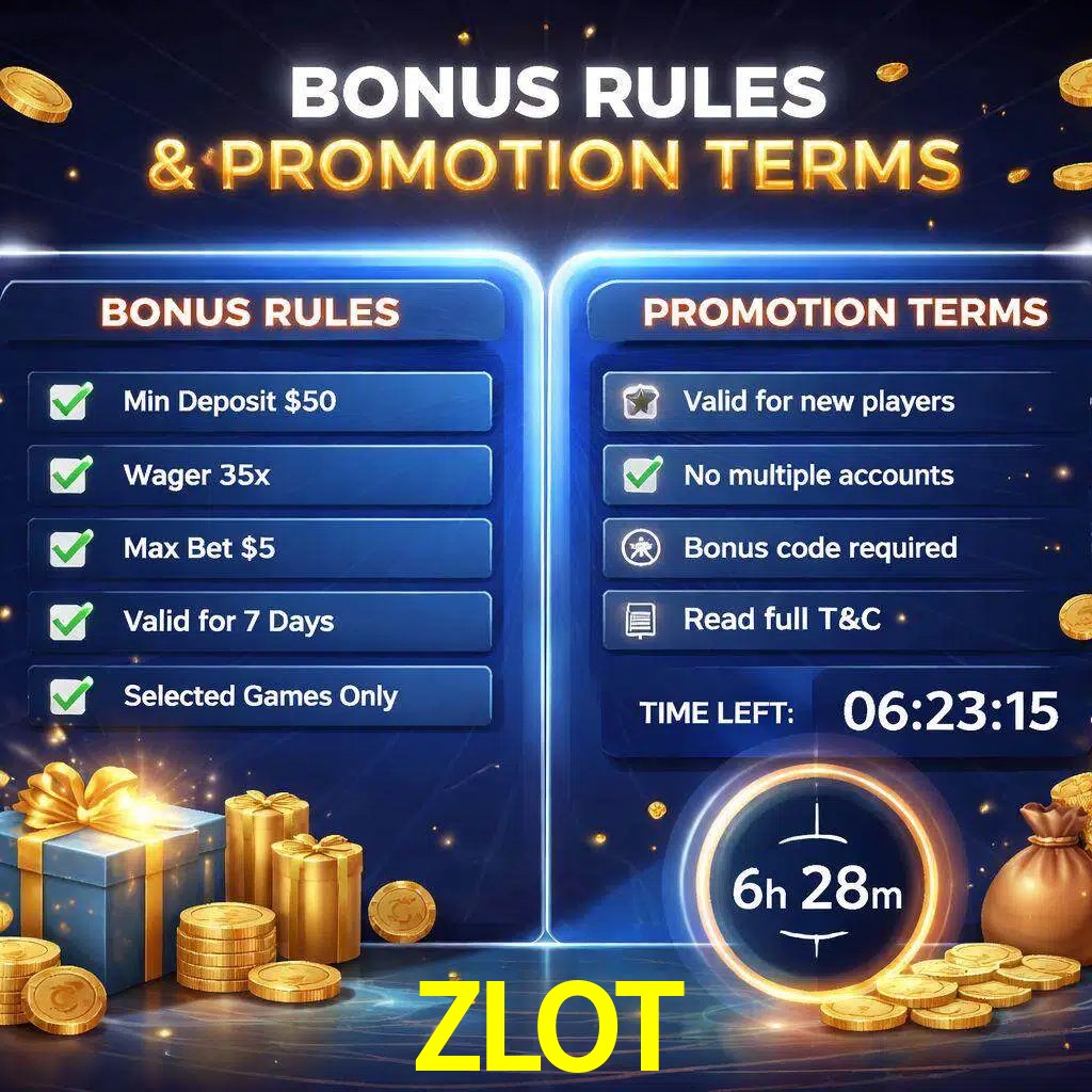 Reglas de promoción ZLOT y condiciones de bonos explicadas visualmente