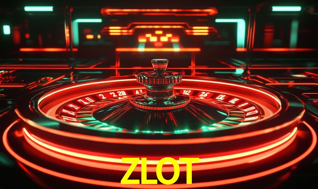 Una escena digital vívida inspirada en casino con ZLOT mostrado prominentemente, luces brillantes, fichas, cartas y acentos dorados.